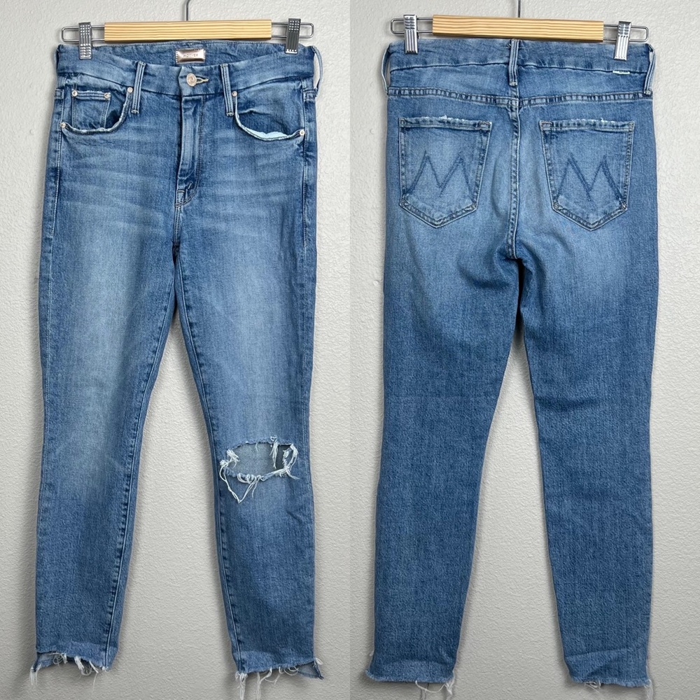 MOTHER The Looker Ankle Step Fray Jeans- Exposed Secret Sister-Size 26
